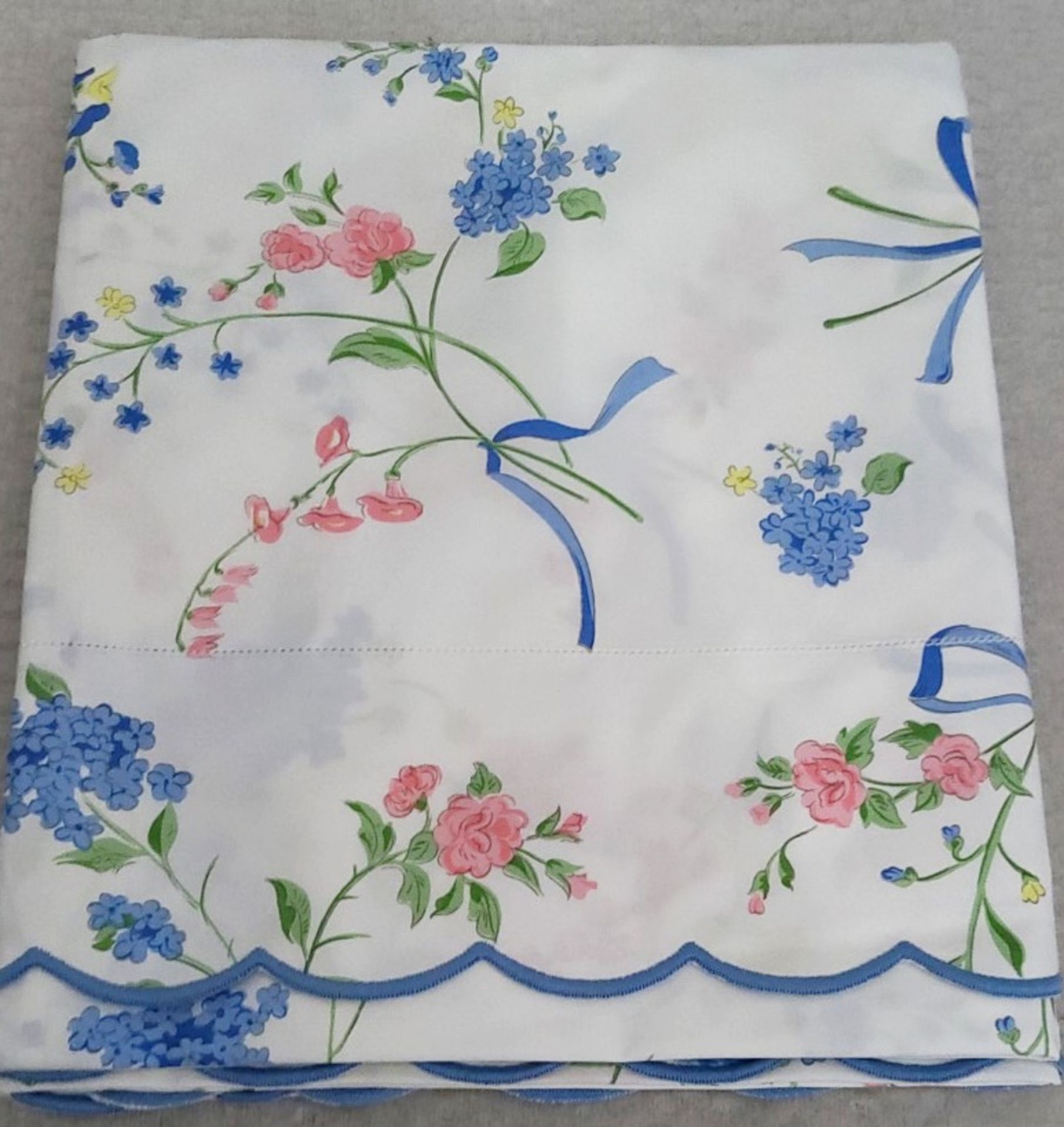 Set Of 2 x PRATESI 'Cina' Floral Print Luxurious Italian Made W/ Egyptian Cotton Sham 65x65cm - Image 4 of 4