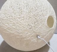 1 x BLUESUNTREE Elegant 70cm Off White Woven String Resin Nest Ball Pendant Lamp Wired For Mains