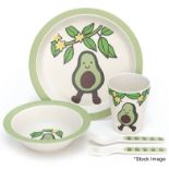 1 x JELLYCAT 'Amuseables' Avocado Print Bamboo Fibre Dining Set *See Condition Report