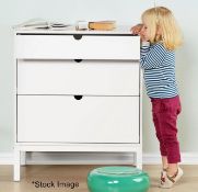 1 x STOKKE White Three Drawer Beechwood And MDF Home Dresser *Comes In 2 Boxes