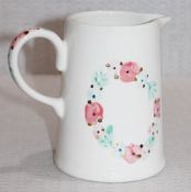 1 x Ceramic Handpainted Jug With Gilded Edging - Ex-Display Item From A London Department Store -