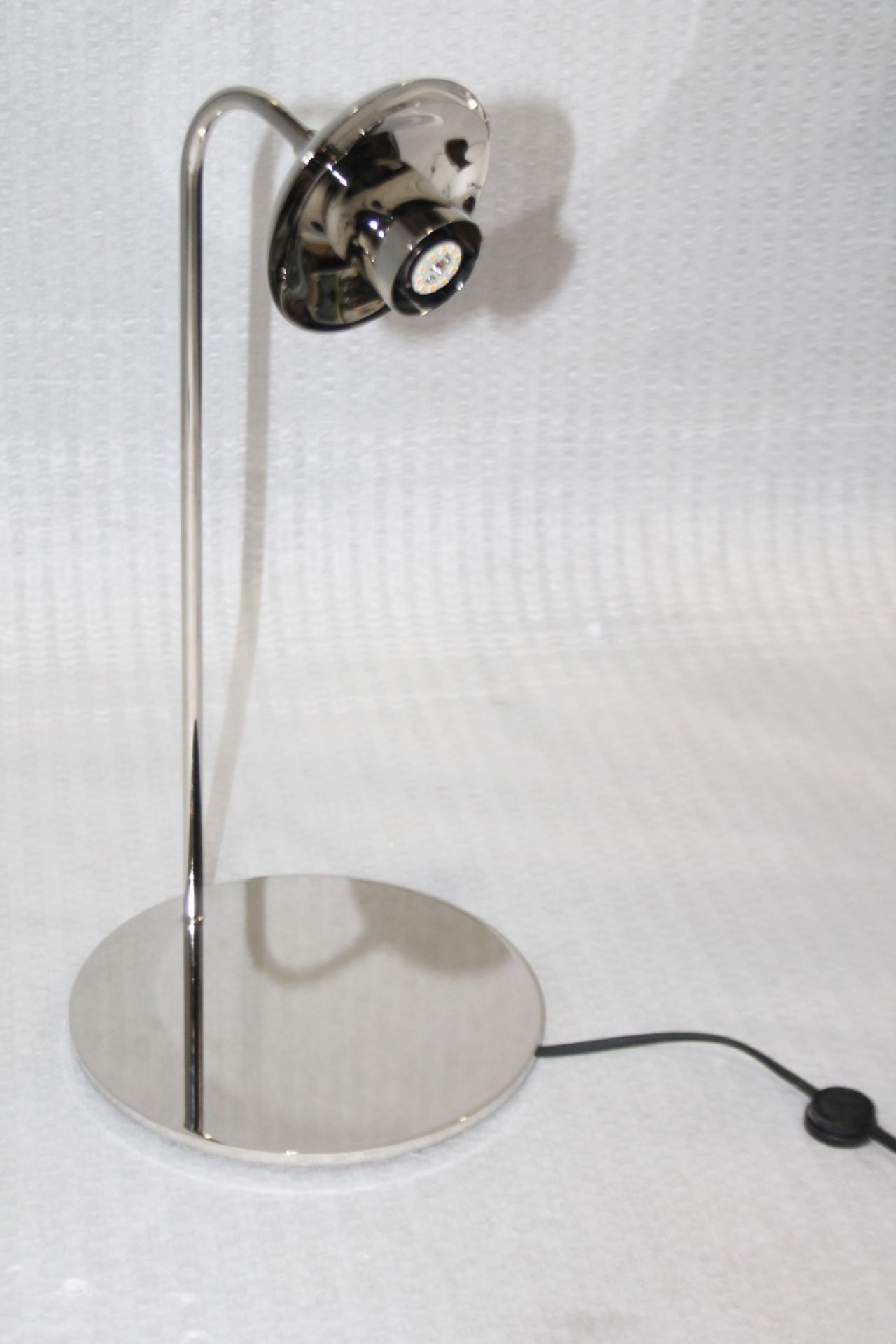 1 x ROLL & HILL 'Modo' Luxury Designer Desk Lamp With A Polished Nickel Finish And Clear Glass Shade - Image 3 of 7