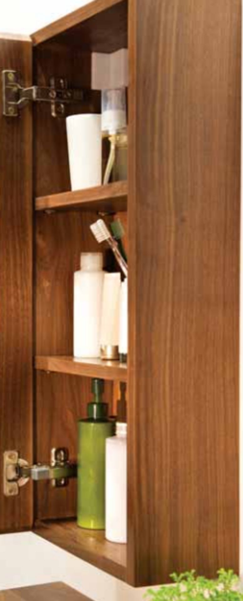 1 x Stonearth 300mm Wall Mounted Bathroom Storage Cabinet - American Solid Walnut - RRP £300 - Image 6 of 11