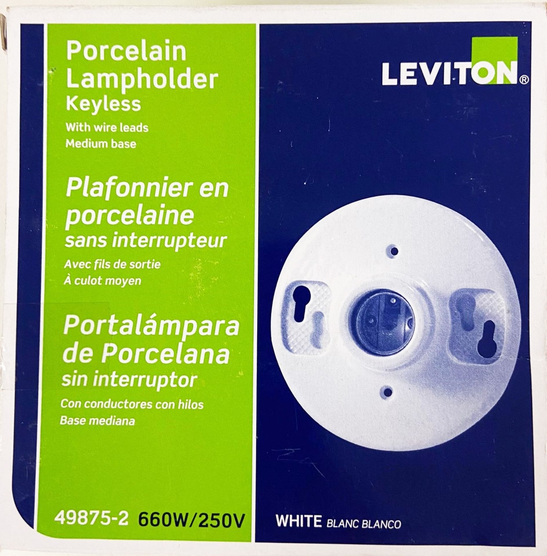 27 x LEVITON Keyless Porcelain Lampholder With Wire Leads & Medium Base - Image 3 of 6