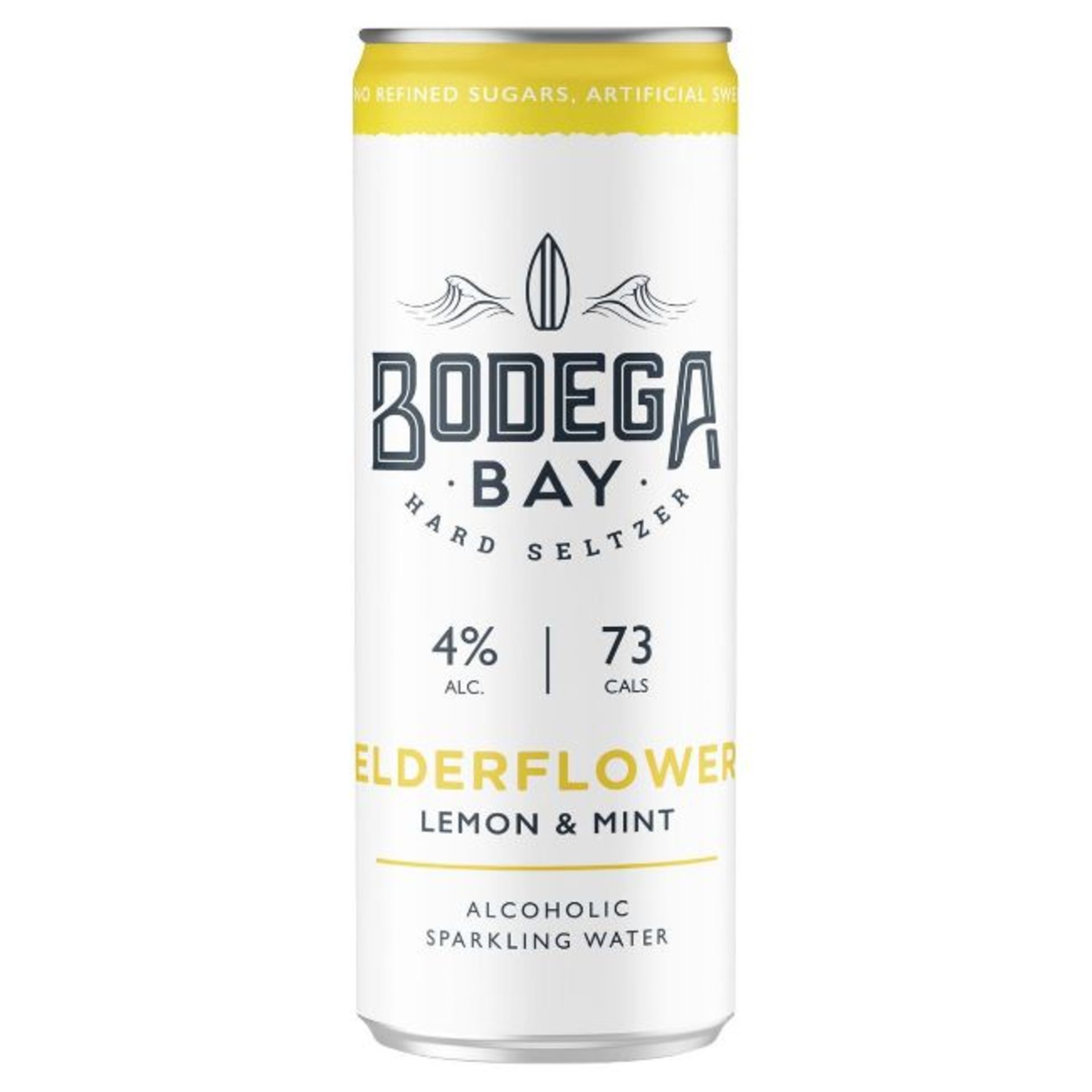 24 x Bodega Bay Hard Seltzer 250ml Alcoholic Sparkling Water Drinks - Elderflower Lemon & Mint