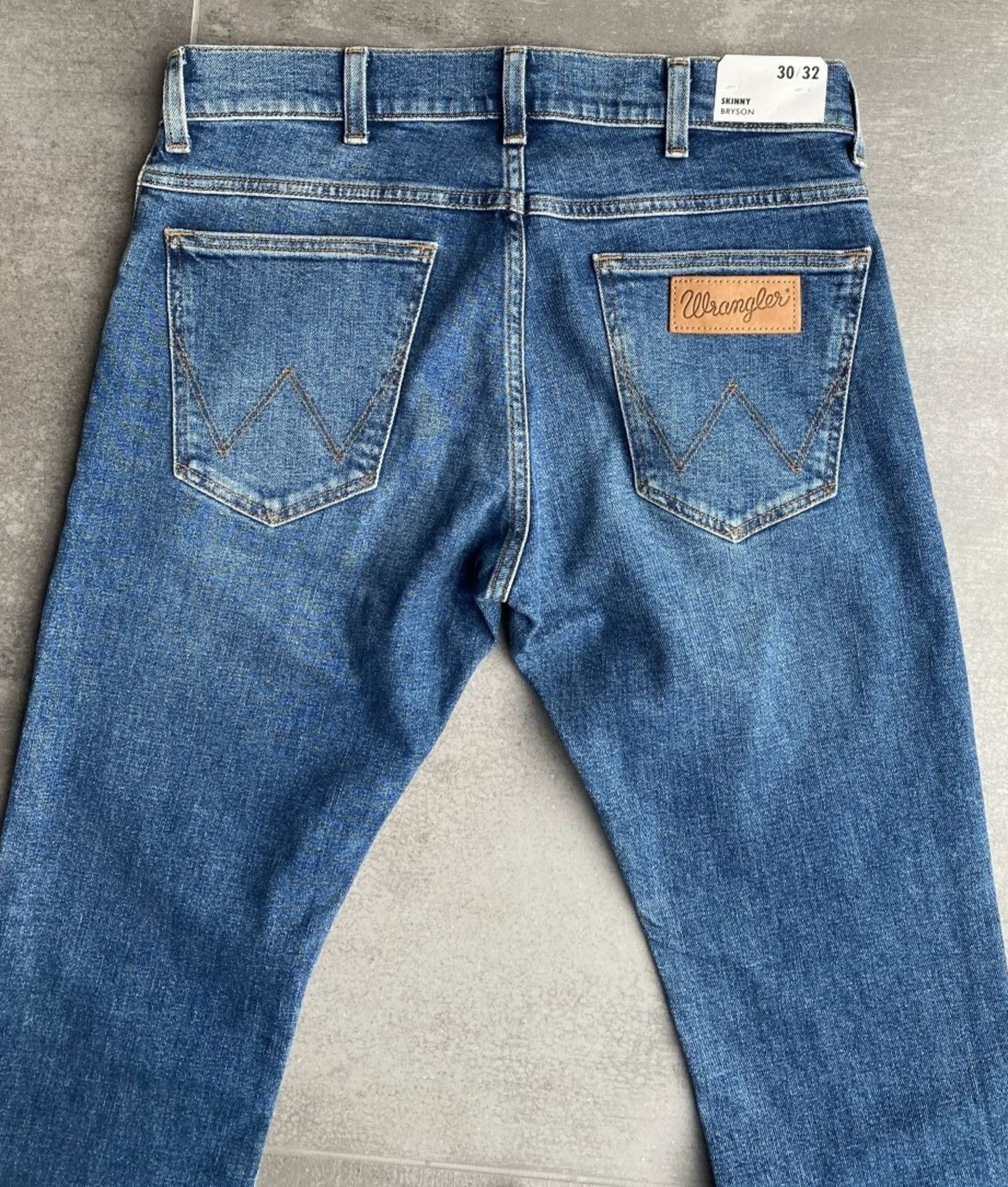 1 x Pair Of Men's Genuine Wrangler BRYSON Skinny Jeans In Blue - Size: UK 30/32 - Preowned, Like - Image 10 of 10