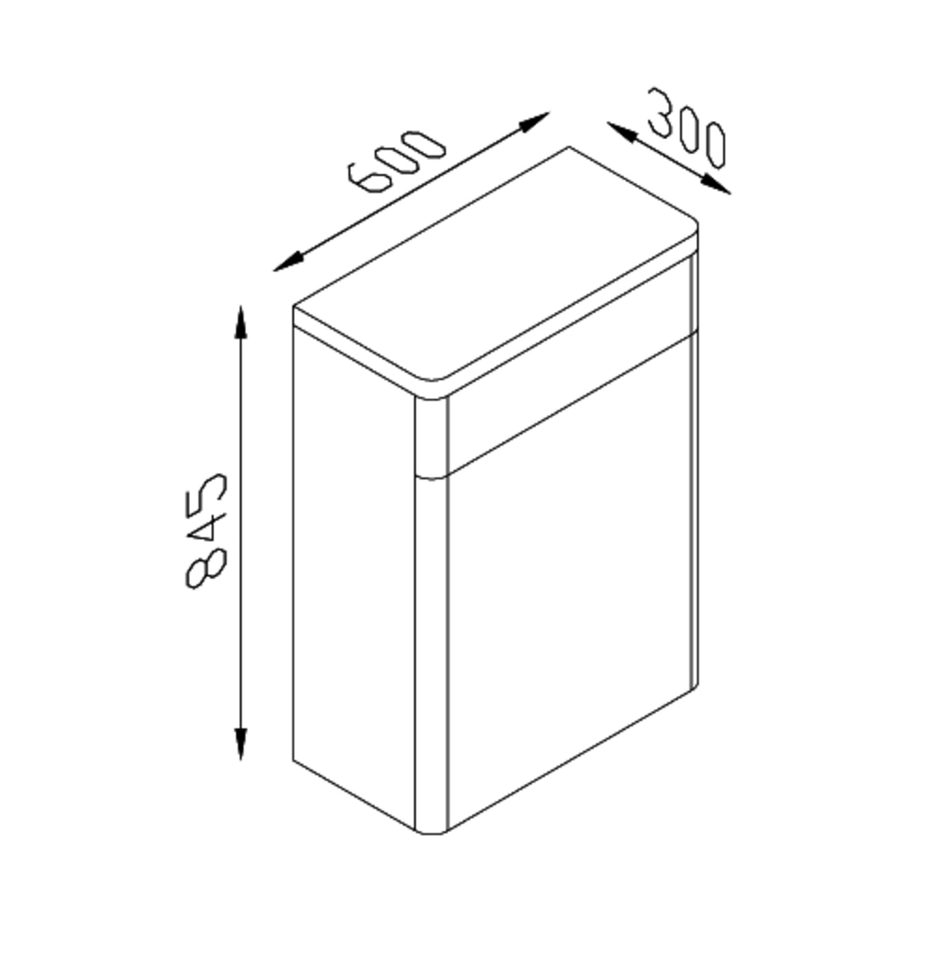 1 x Austin Bathrooms Wall Mounted Bathroom WC Unit With MarbleTECH Top Cover - RRP £320 - High Gloss - Image 3 of 3