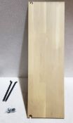 1 x WOOOD 'Gyan Legplank' Light Oak Shelf With Black Metal Braces 80cm