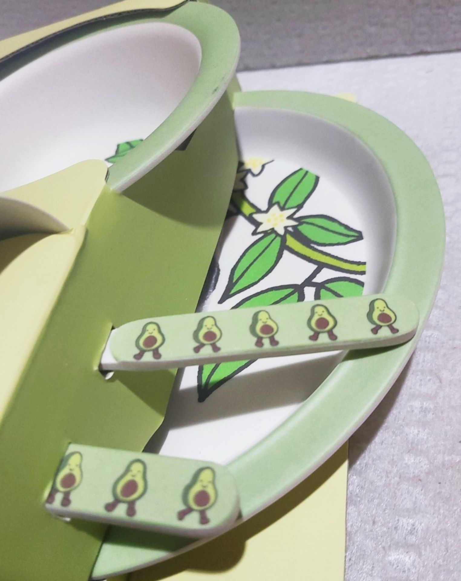 1 x JELLYCAT 'Amuseables' Avocado Print Bamboo Fibre Dining Set *See Condition Report - Image 3 of 6