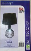 1 x Searchlight Curved Cage Table Lamp With Black Steel Base and Black Shade - Type 7381BK