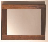 1 x Stonearth Small Bathroom Wall Mirror - American Solid Walnut Frame With Bevelled Glass - Size: