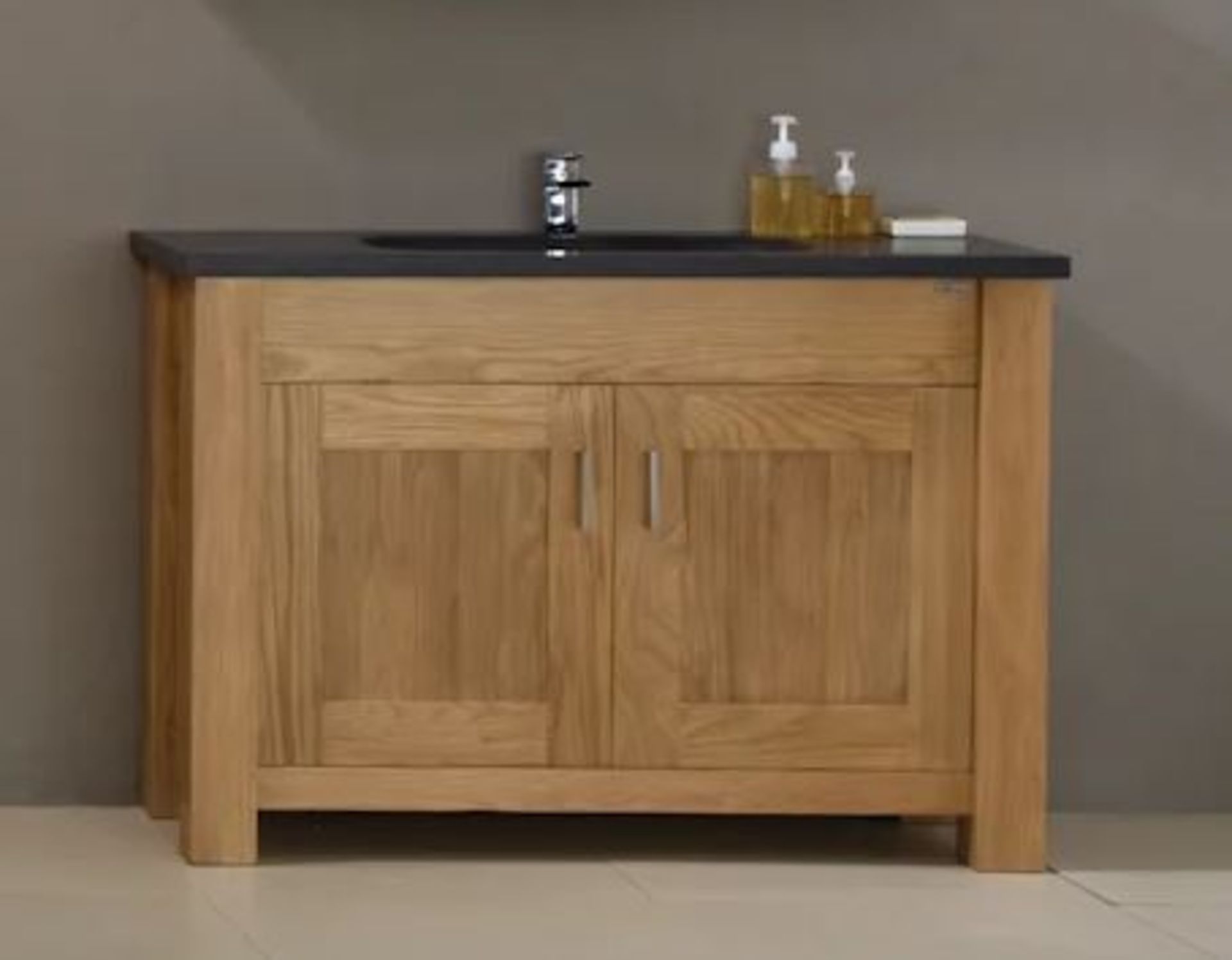 1 x Stonearth 'Finesse' Countertop Washstand - American Solid Oak - Original RRP £1,400 - Image 20 of 22