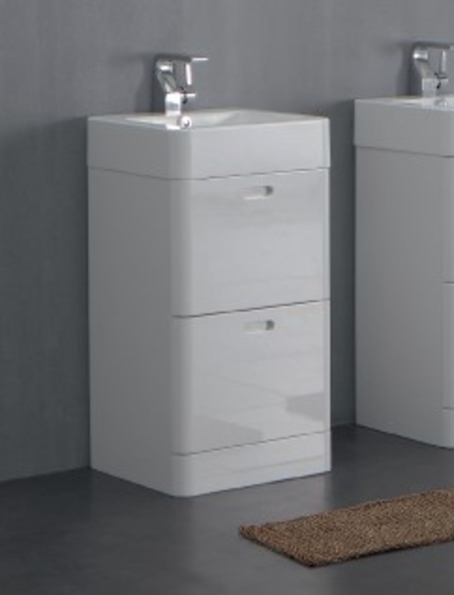 1 x Austin Bathrooms Urban Mini Stack 45 Bathroom Vanity Unit With Marbletech Sink Basin - 45cm Wide
