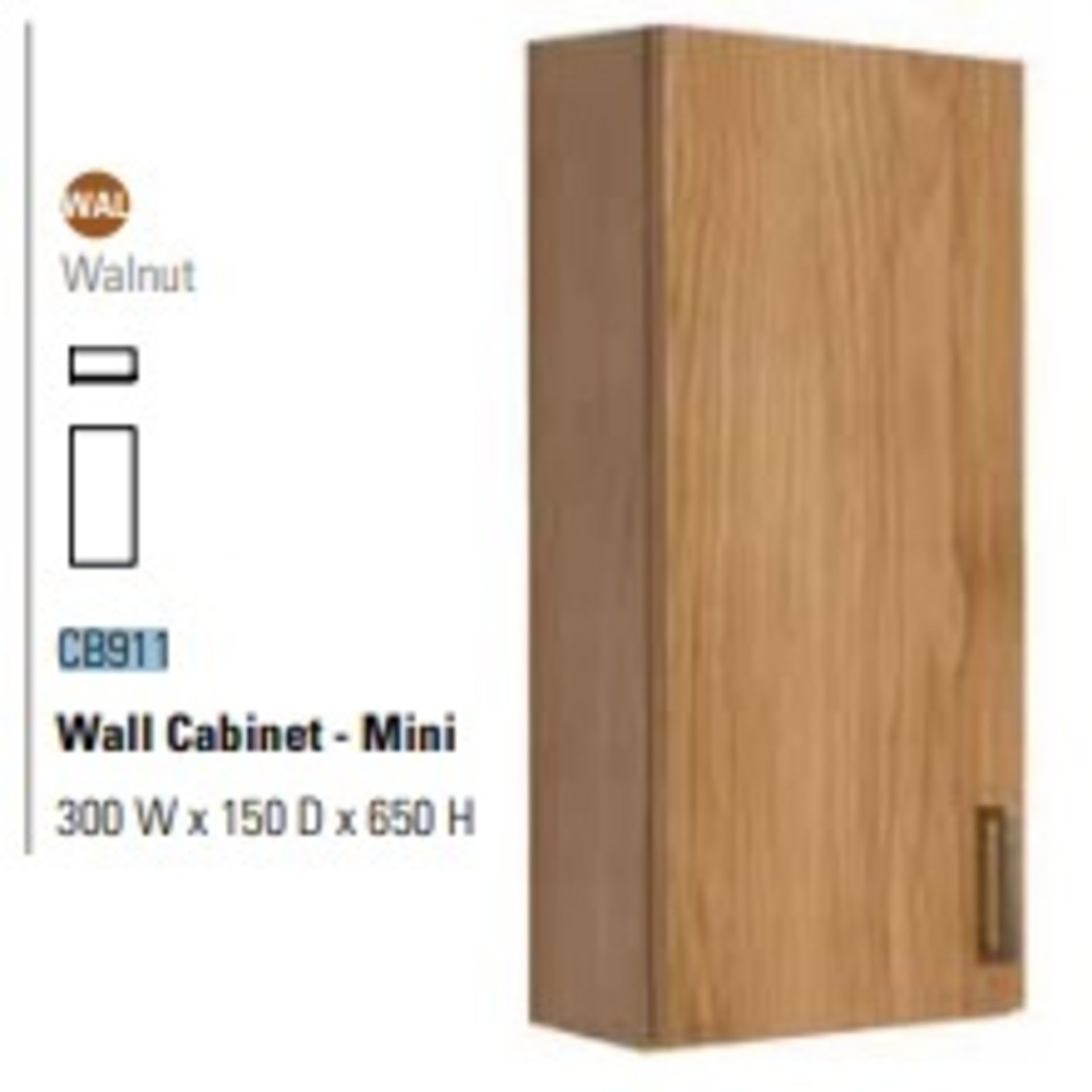 1 x Stonearth 300mm Wall Mounted Bathroom Storage Cabinet - American Solid Walnut - RRP £300 - Image 9 of 11