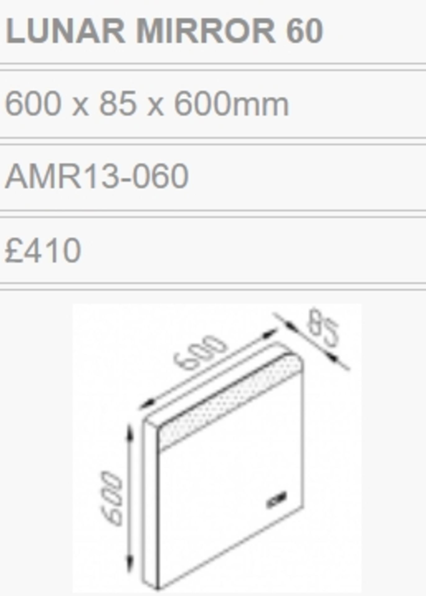 1 x Austin Lunar 600mm Wall Mirror With MP3 Player, Time/Date Display, Touch Sensor - RRP £410 - Image 3 of 4