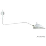 1 x BLUESUNTREE 'Serge Mouille' White Wall Light W/ Horizontal Adjustable Arm & Rotatable Lamp 80cm