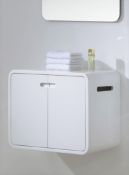 1 x Austin Bathrooms Cube Bathroom Vanity Unit With Integral Marbletech Sink Basin - 60 x 40 x 50