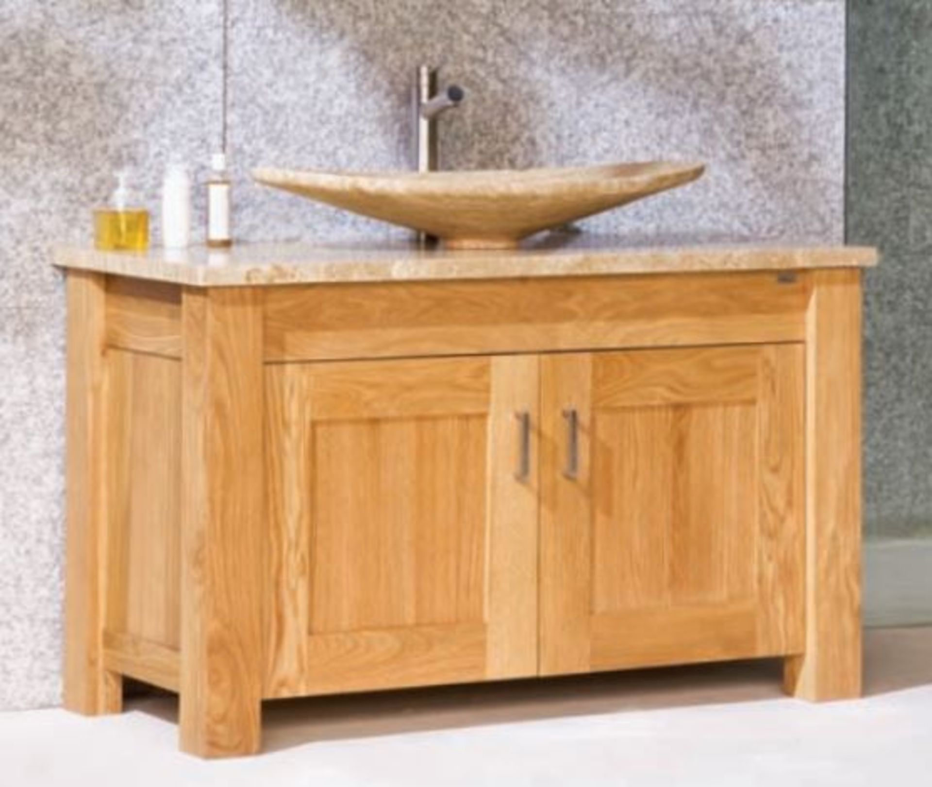 1 x Stonearth 'Finesse' Countertop Washstand - American Solid Oak - Original RRP £1,400 - Image 15 of 22