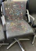 1 x REM Leather Stylist Chair Featuring Especially Commissioned Abstract Paintwork By A Renowned