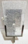 1 x CHELSOM Crackled Glass Held In A Lantern Style Rectangular Wall Sconce