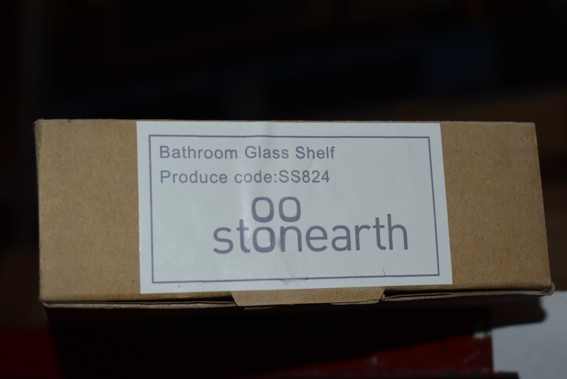 1 x Stonearth Glass Wall Mounted Shelf With Gallery Rail - Solid Stainless Steel Bathroom - Image 3 of 3