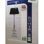 1 x SEARCHLIGHT Medium Sized Table Lamp With A Chrome Finish And Black Pleated Shade 55cm