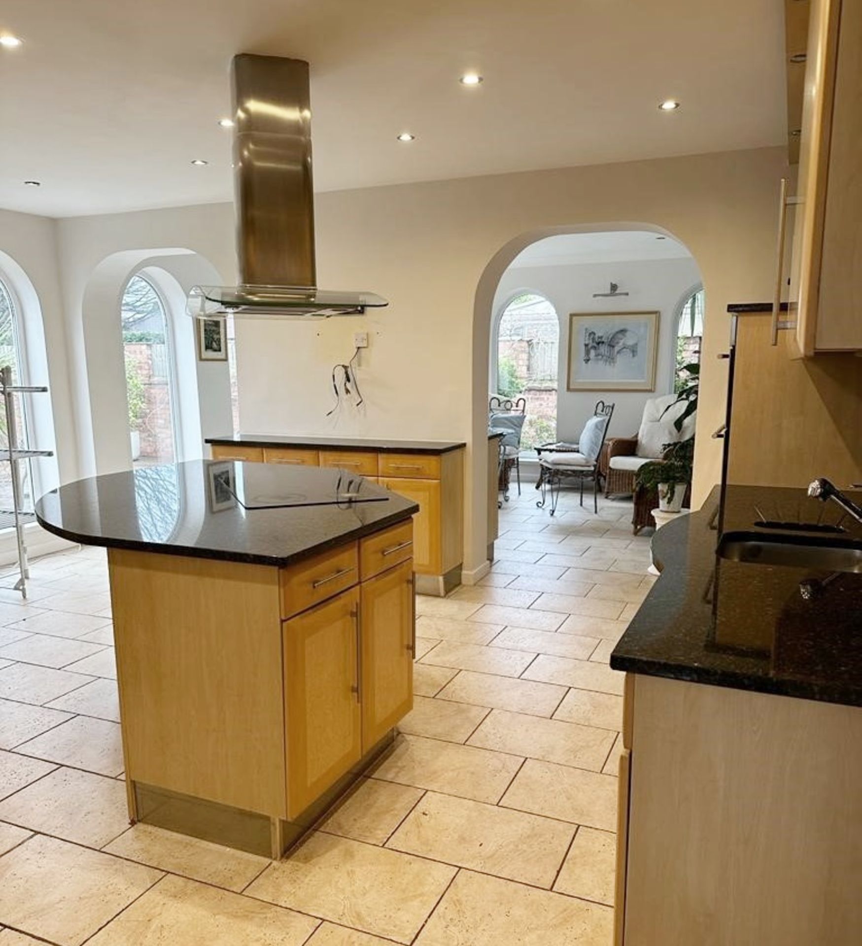 1 x Bespoke Solid Wood Designer Fitted Kitchen Featuring Black Granite Worktops And Under-lighting