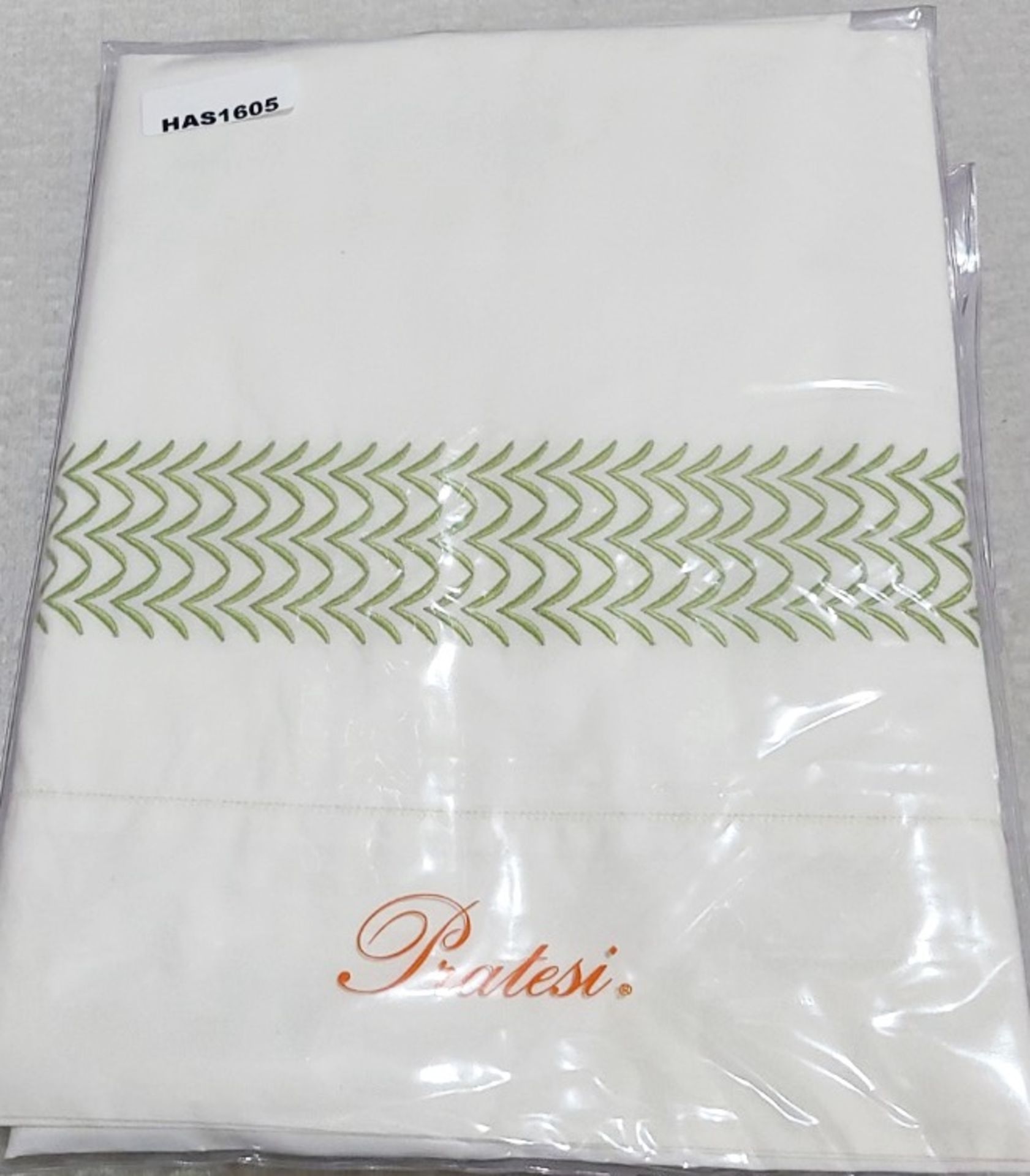 Set Of 2 PRATESI Bisanzio Sage Green Embroidered On Angel Skin Shams 65x65cm - Image 4 of 4