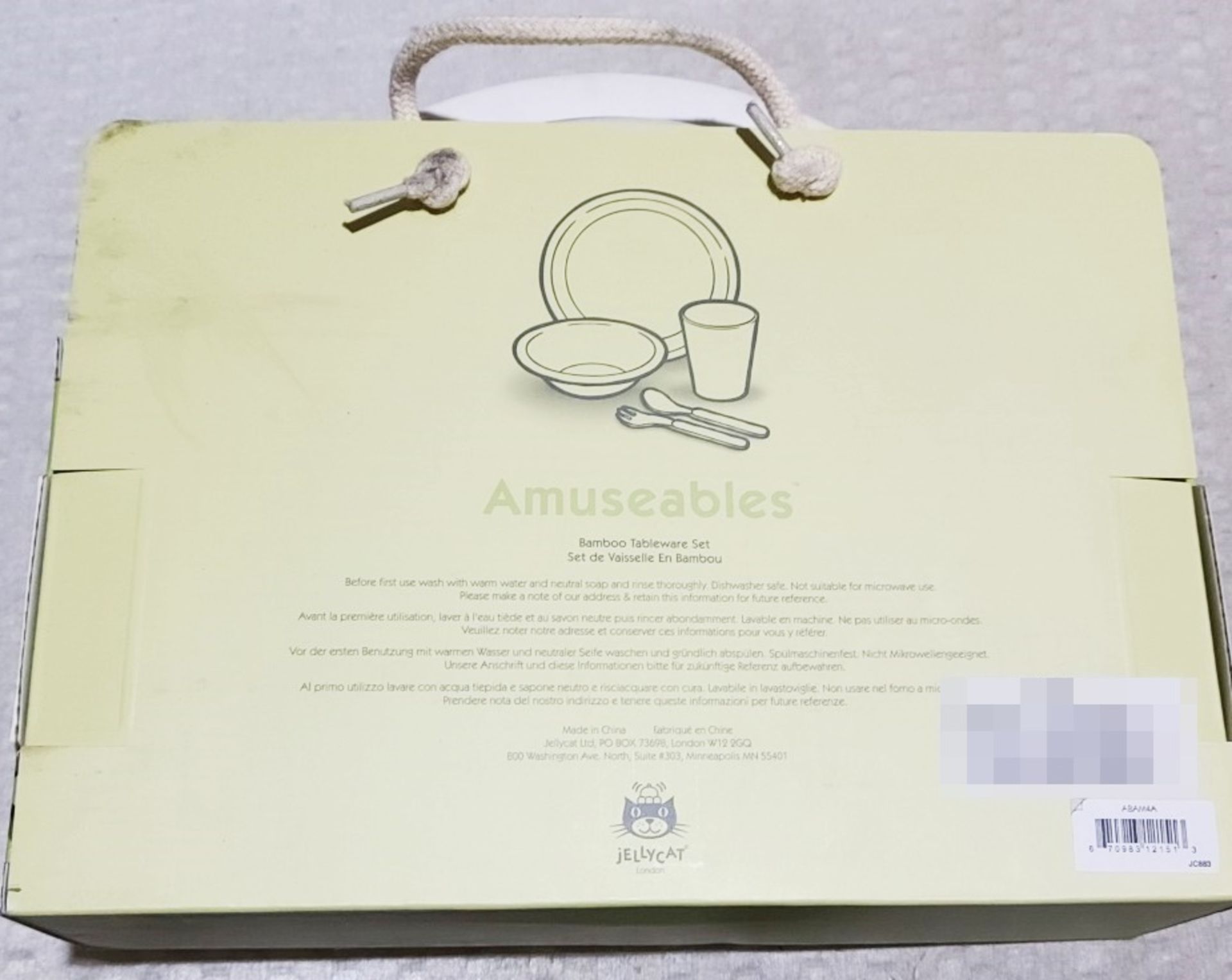 1 x JELLYCAT 'Amuseables' Avocado Print Bamboo Fibre Dining Set *See Condition Report - Image 2 of 6