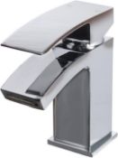 1 x CASSELLIE 'Peak' Mini Mono Basin Mixer In Chrome With Push Waste - Ref: PEK001-s - New & Boxed