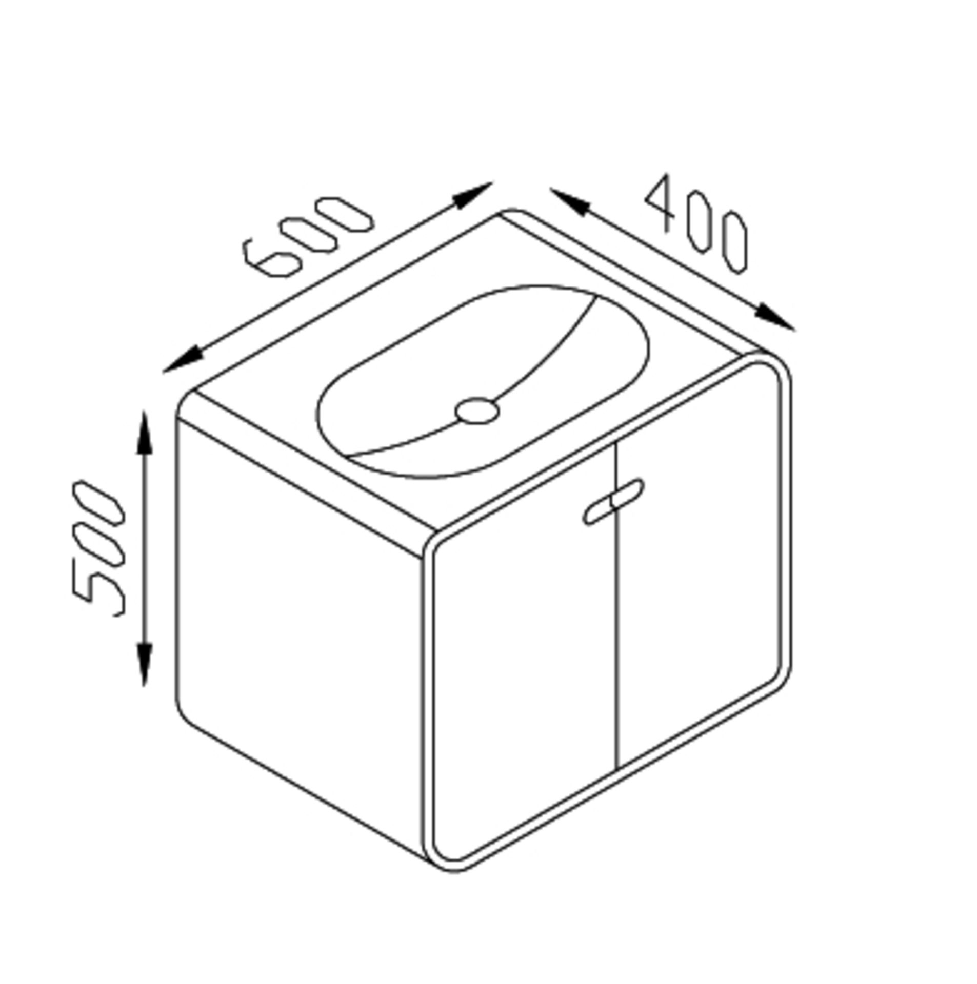 1 x Austin Bathrooms Cube Bathroom Vanity Unit With Integral Marbletech Sink Basin - 60 x 40 x 50 - Image 4 of 5