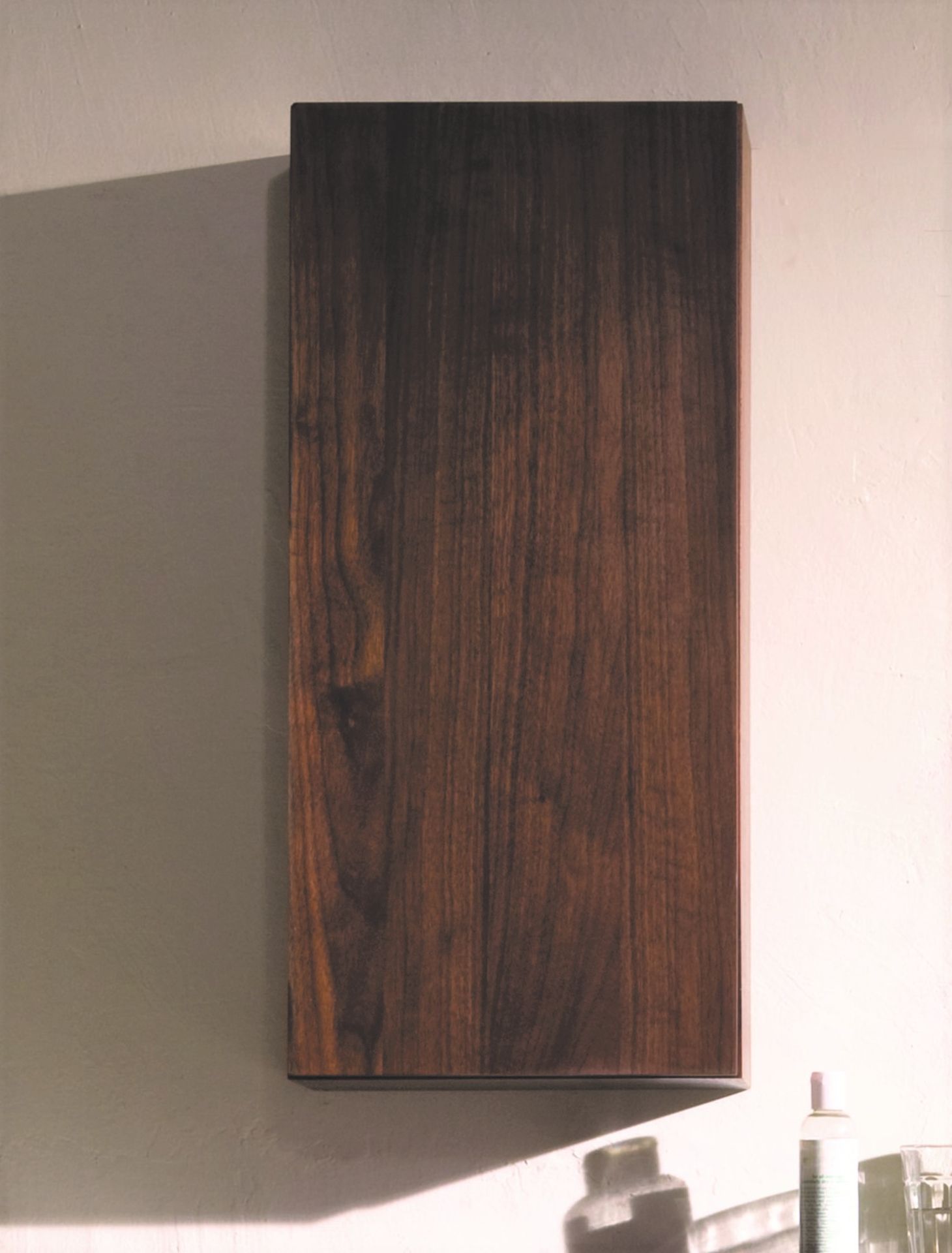 1 x Stonearth 300mm Wall Mounted Bathroom Storage Cabinet - American Solid Walnut - Original RRP £