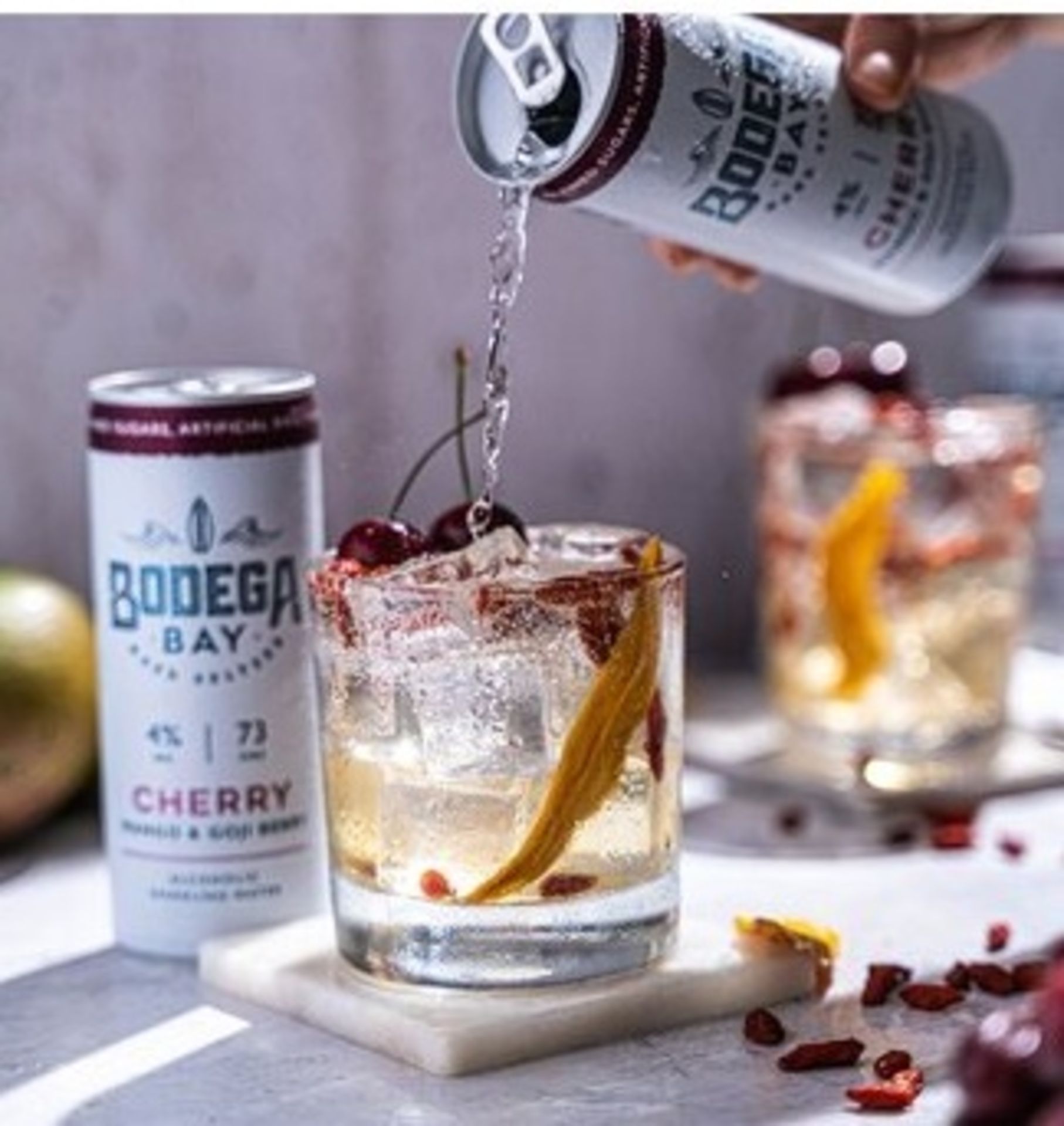 24 x Bodega Bay Hard Seltzer 250ml Alcoholic Sparkling Water Drinks - Cherry Mango & Goji Berry - Image 2 of 7