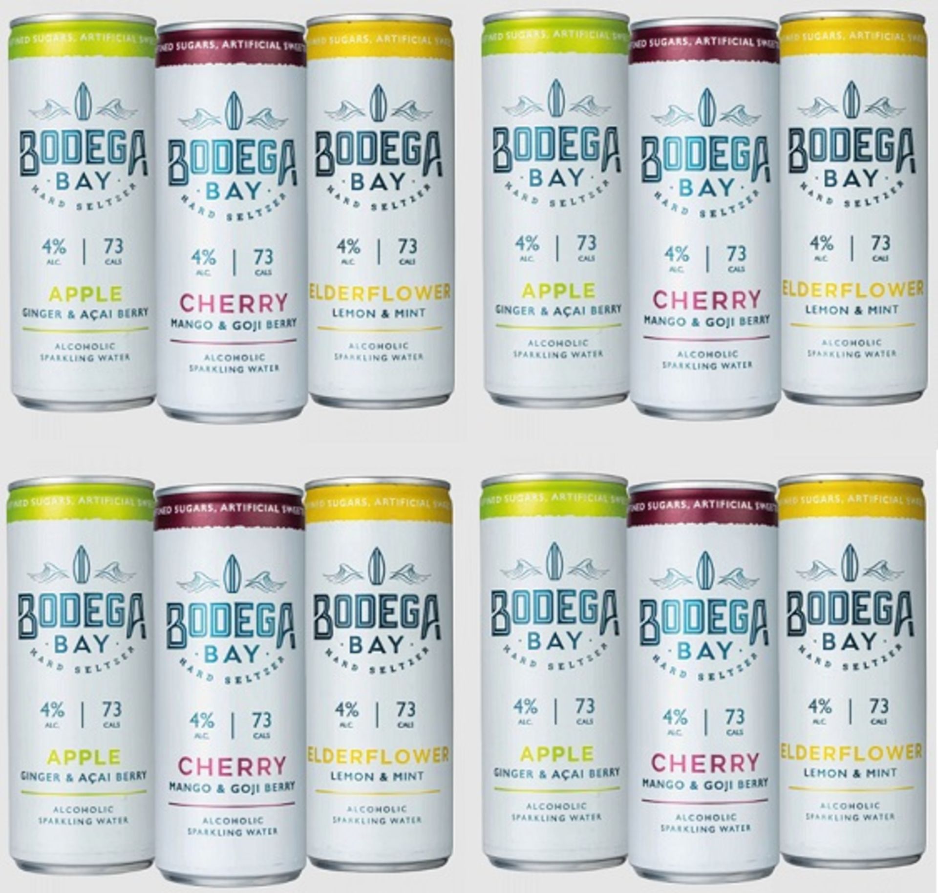 1,080 x Cans of Bodega Bay Hard Seltzer 250ml Alcoholic Sparkling Water Drinks - RESALE JOB LOT