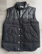 1 x Men's Genuine Yves Saint Laurant Gillet / Body Warmer In Black With Leather Panelling