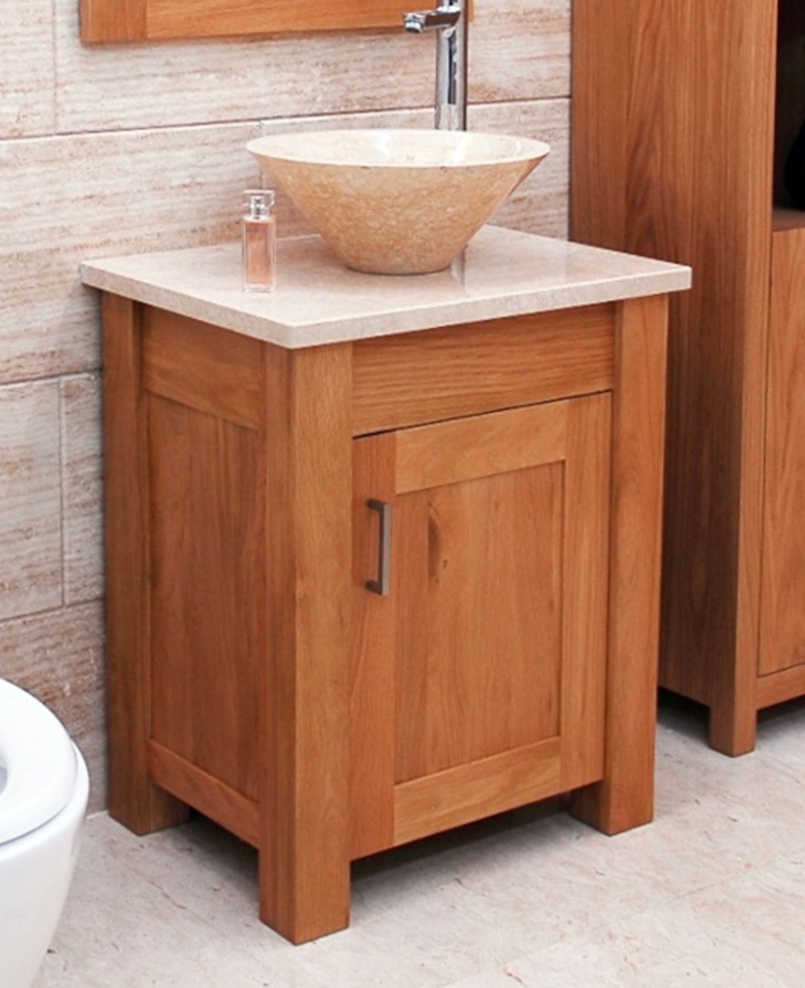 1 x Stonearth 'Finesse' Countertop Cloakroom Washstand - American Solid Oak - Original RRP £790