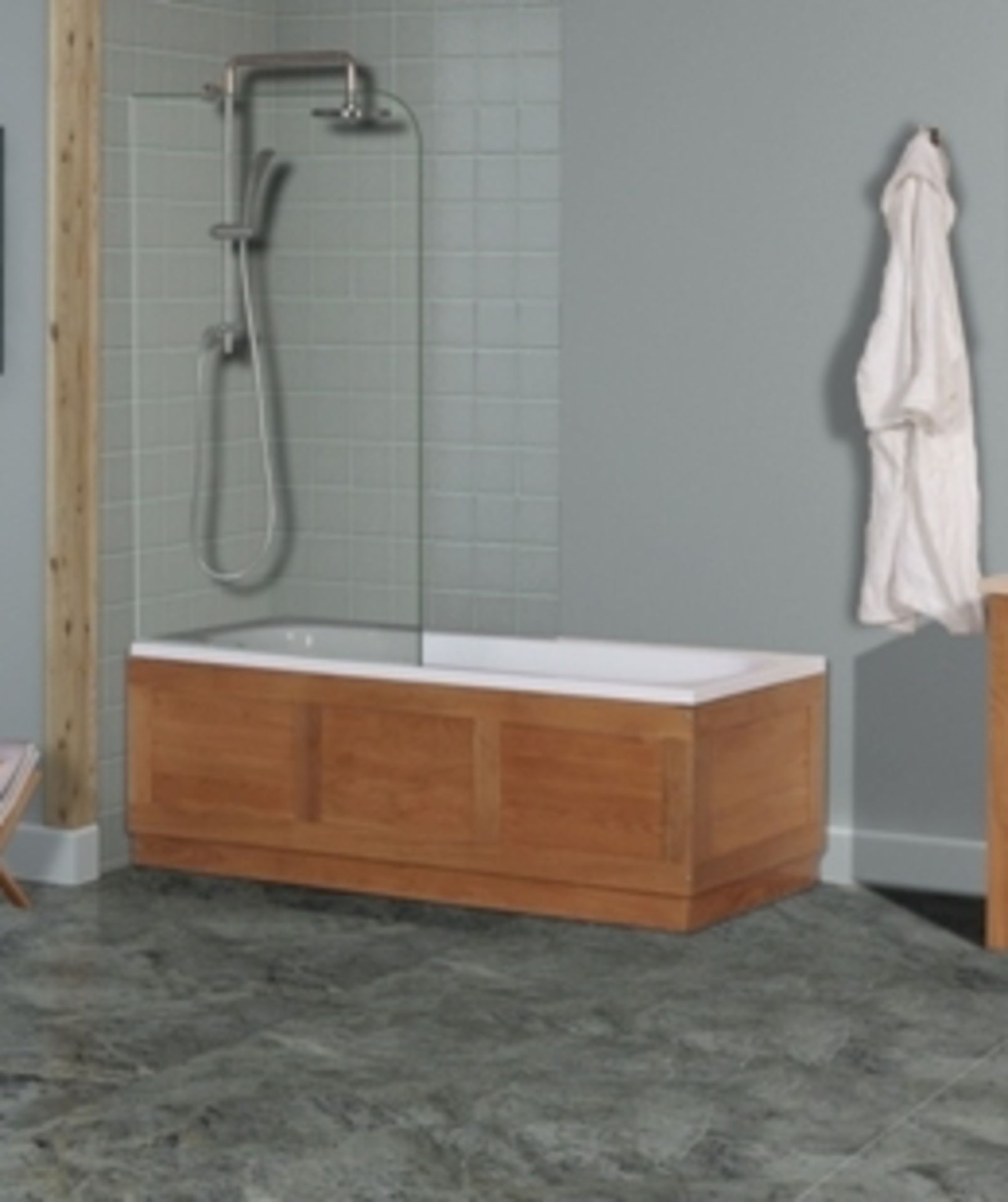 1 x Stonearth 1700mm Front Bath Panel - American Solid Oak - Original RRP £799