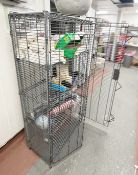 1 x Wines / Spirits Lockable Wire Security Cage - Features Four Tier Shelves - CL819 - Location: