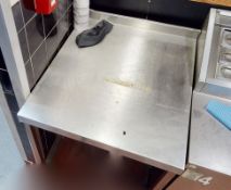 1 x Stainless Steel Commercial Square Prep Table With Upstand - CL819 - Location: Altrincham