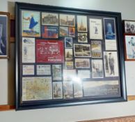 1 x Framed Montage Featuring Nostalgic Italian Travel-Related Imagery - Dimensions: 110 x 89cm -