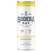 24 x Bodega Bay Hard Seltzer 250ml Alcoholic Sparkling Water Drinks - Elderflower Lemon & Mint -