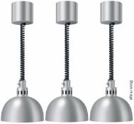 3 x HATCO Individual Commercial Restaurant Food Warming Heat Lamps In Chrome - Original RRP £1,800