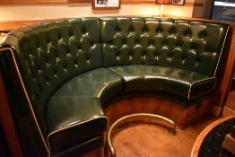 1 x Restaurant U-Shape 2-Section Seating Booth In Green, With A Retro-Style aesthetic, Faux