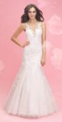 1 x ALLURE ROMANCE Layered Lace Designer Wedding Dress Bridal Gown - Colour: Ivory/Nude - Style: