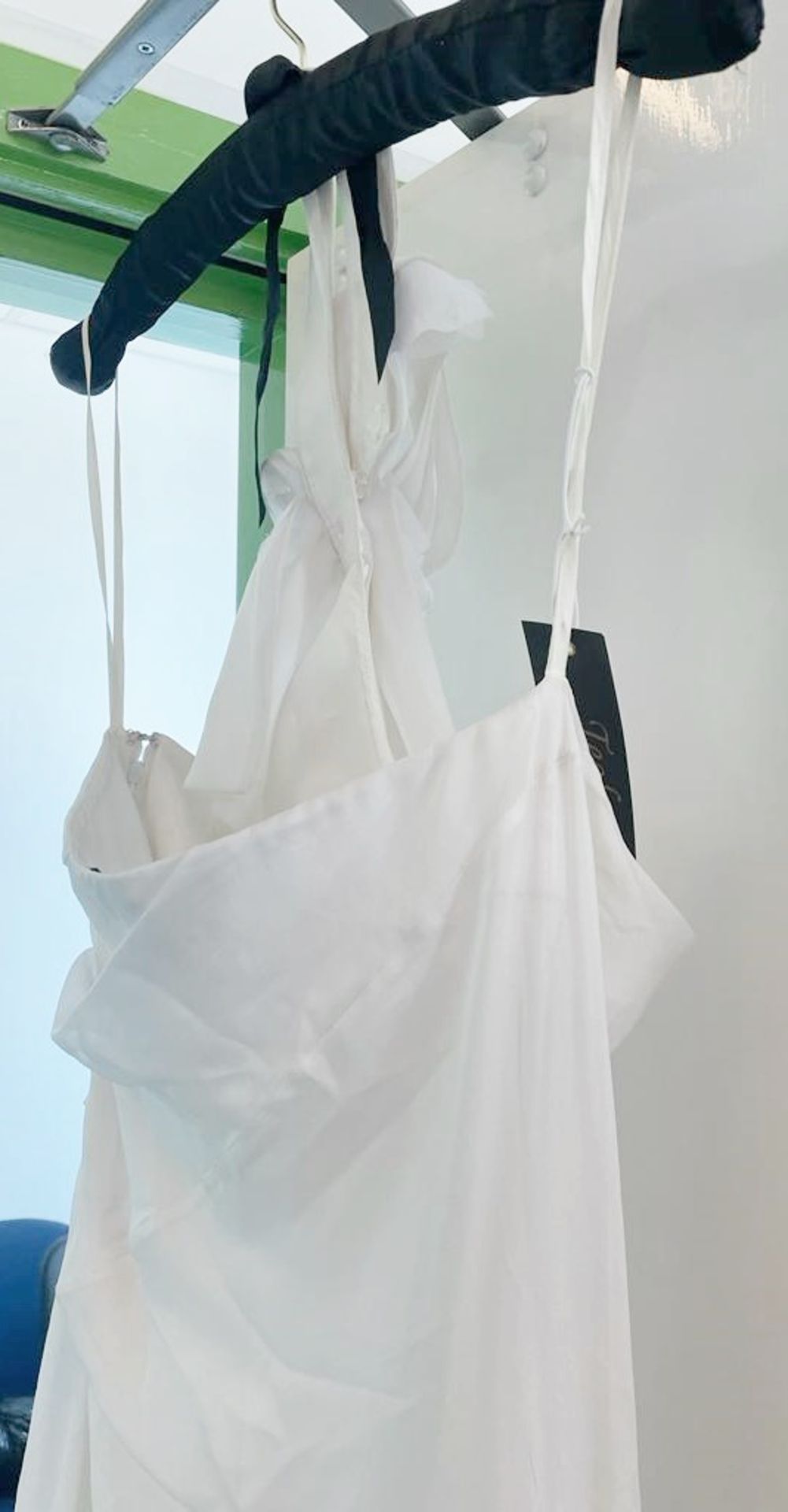 1 x DAVID FIELDEN Designer Silk Halter Neck Fit And Flare Wedding Dress Bridal Gown, With Handmade - Image 5 of 7