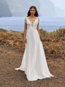 1 x PRONOVIAS 'Carlyle' Designer Goddess-style Wedding Dress Bridal Gown - Original RRP £1,660