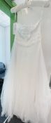 1 x DAVID FIELDEN Strapless Fit And Flare Designer Wedding Dress Bridal Gown, With Lace Top And
