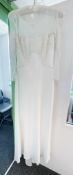 1 x DAVID FIELDEN 'Cassy' Designer 100% Silk Bias-cut Wedding Dress Bridal Gown, With Silk Chiffon