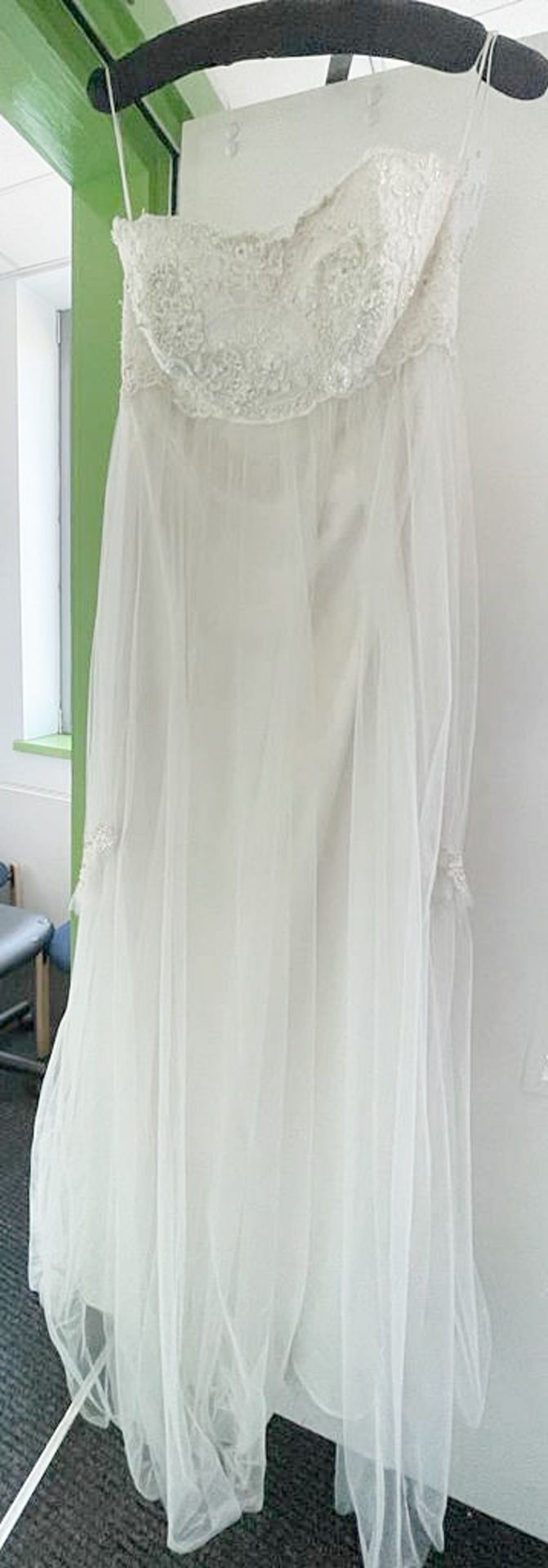 1 x MARIA SOTIRIOU 'Hyri' Stunning Silk Strapless Designer Wedding Dress Bridal Gown In Lace -