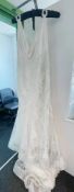 1 x LUSAN MANDONGUS 'Kalina' 100% Silk Fishtail Designer Wedding Dress Bridal Gown, Featuring